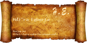 Héra Egberta névjegykártya